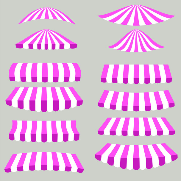 Rózsaszín fehér sátor - Vektor, kép