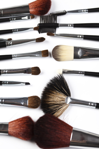 Set of professional makeup brushes on white background - Photo, Image