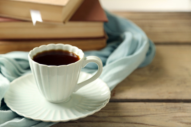 cup of coffee and book - Фото, зображення