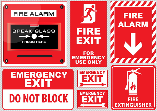 fire warnings signs set - Vector, Image