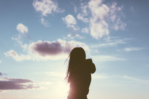 Silhouette of the girl  - Photo, Image