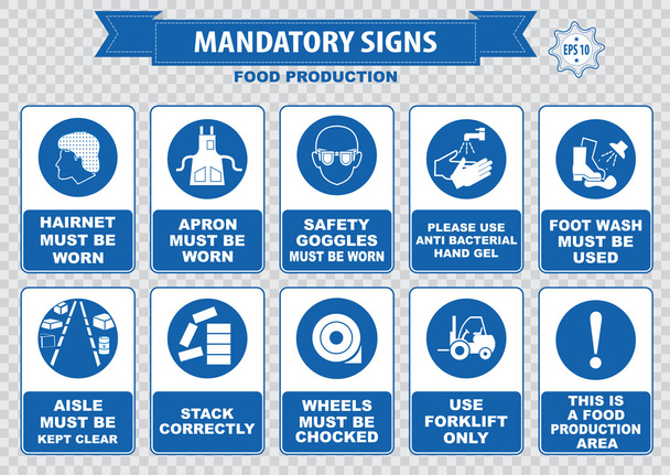 Iconos de seguridad de la producción alimentaria
 - Vector, Imagen