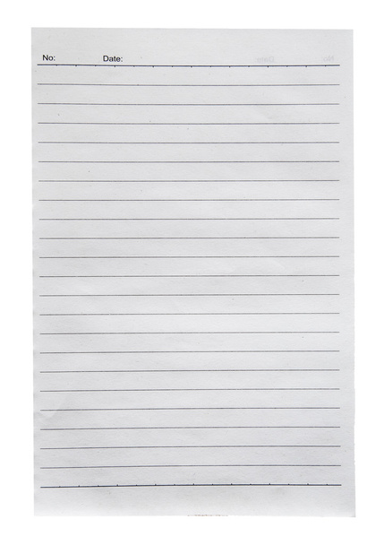 nota de papel sobre blanco aislado con ruta de recorte
. - Foto, imagen