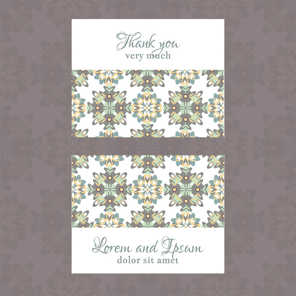 Card with geometric floral pattern - Vektor, obrázek