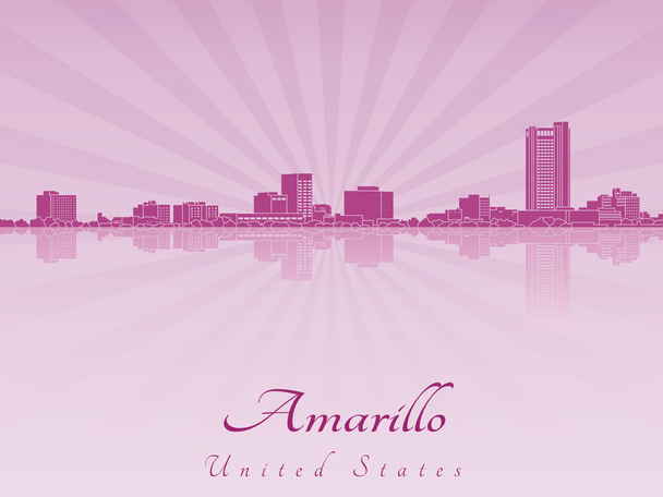 Amarillo skyline in paarse stralende orchid - Vector, afbeelding