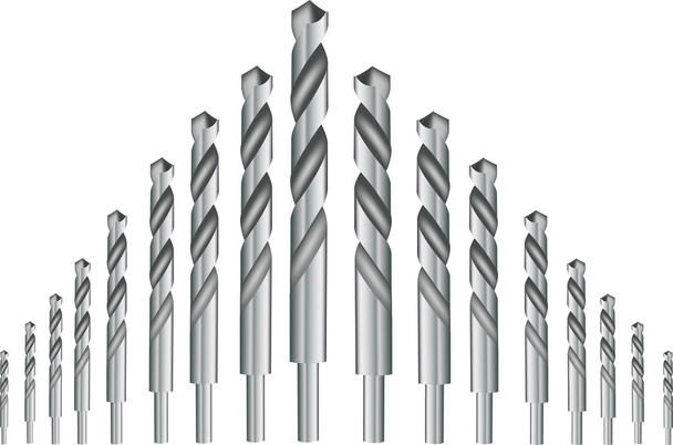 drill bits for iron - Vector, Image