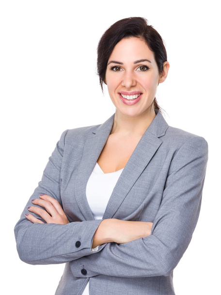 Confident caucasian businesswoman in business suit - Fotoğraf, Görsel