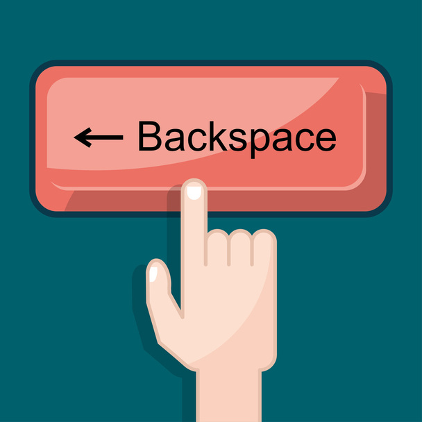 Backspace キーを押すボタン - ベクター画像
