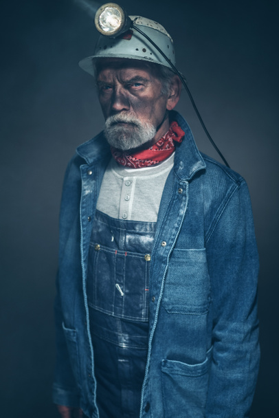Bearded Senior Miner - Photo, Image