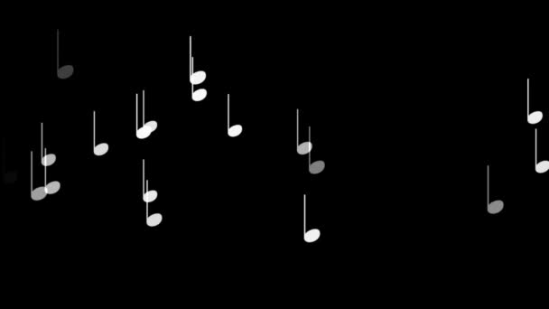 White musical notes - Materiał filmowy, wideo