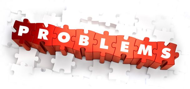 Problems - Text on Red Puzzles.  - Photo, Image