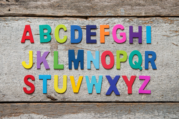 Colorful wooden English alphabet set - Foto, immagini