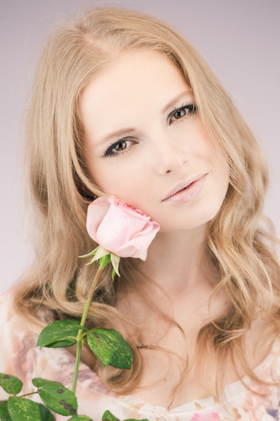 Pretty Girl with rose - Photo, image