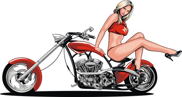 il mio design originale moto e bella ragazza
  - Vettoriali, immagini