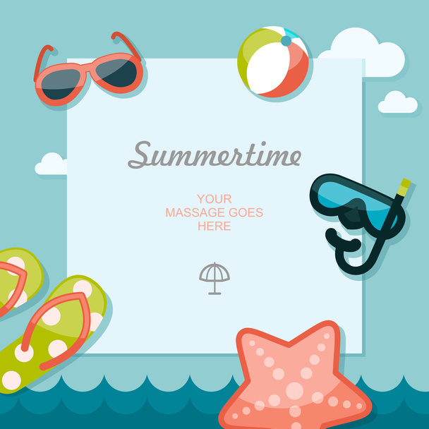 Summertime traveling template - Vector, Image