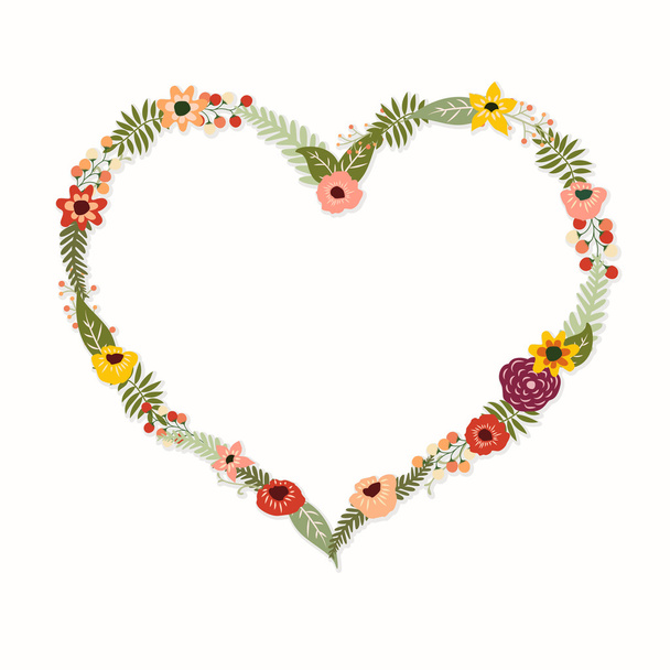 Beautiful Spring Heart With Flowers - Foto, Imagen