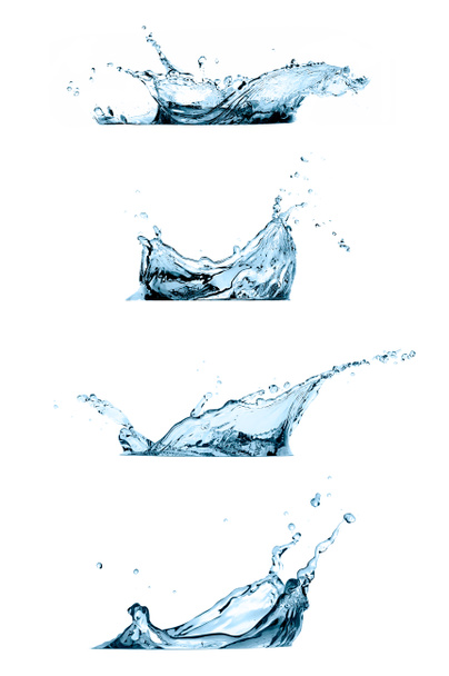 Wasserspritzer isoliert auf weißem Grund - Foto, Bild