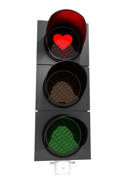 Coração, Amor em um semáforo
 - Foto, Imagem