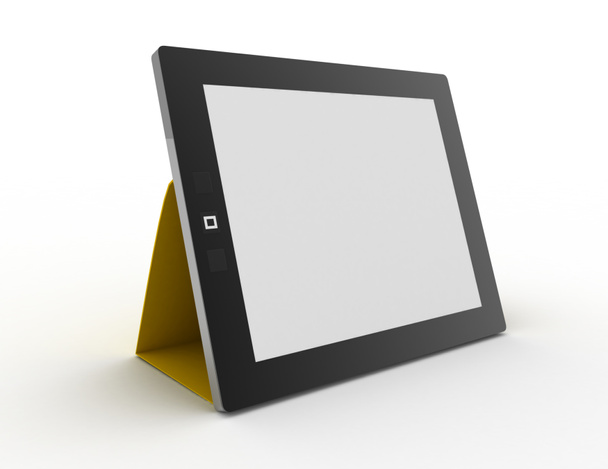 Черный абстрактный планшетный компьютер (шт.) на белом фоне
 - Фото, изображение