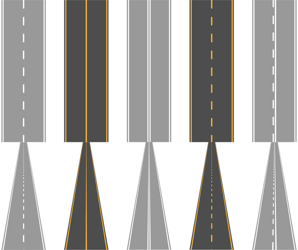 Asfaltová silnice, s povrchem dopravní značení linek - Vektor, obrázek