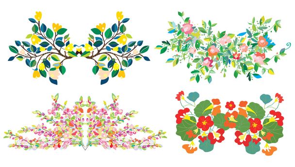 Floral compositions set for holidays  - Vector, Image