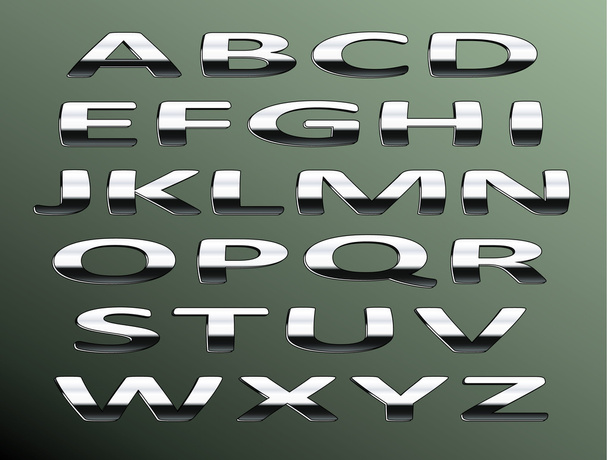 vector chroom alphabet.isolated abstract letters op kleur backgr - Vector, afbeelding