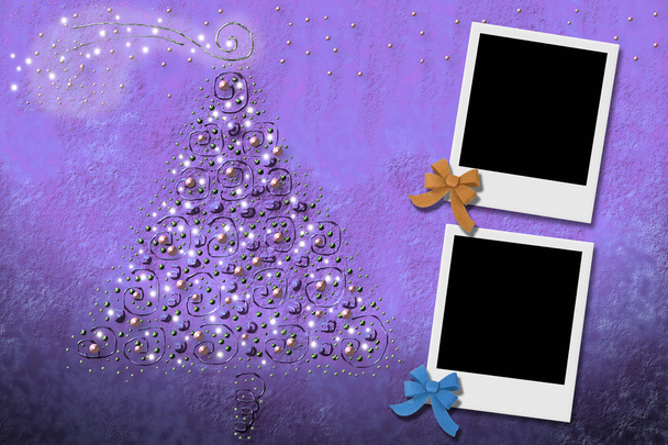 kartki świąteczne z dwie ramki do zdjęć - Zdjęcie, obraz