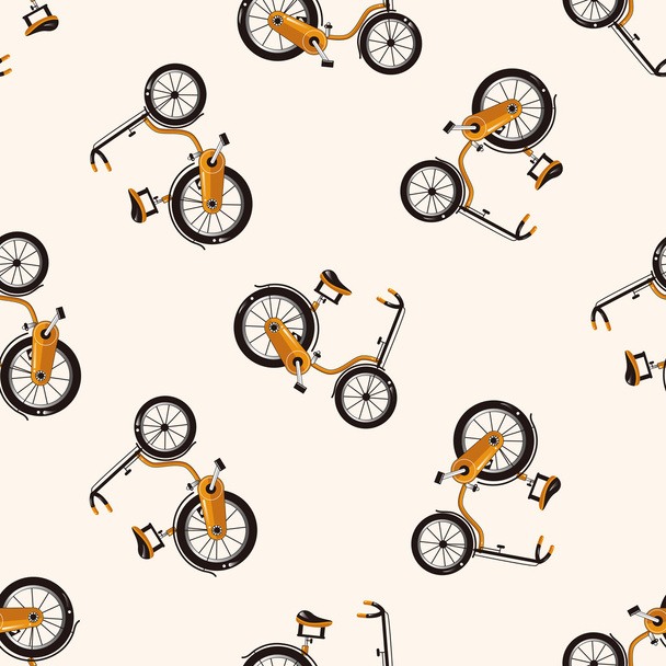 transportation bike , cartoon seamless pattern background - Wektor, obraz