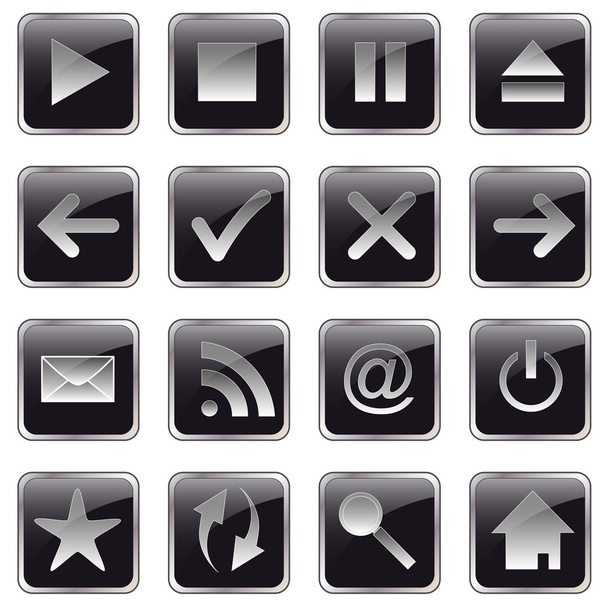 Web icon set - collection. Easy to edit vector button image. - Vector, Image