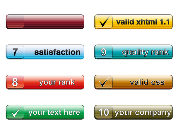 Векторная кнопка - глянцевый набор значков для веб-приложений - Вектор,изображение
