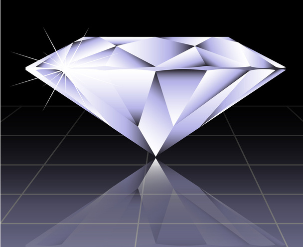 ベクトルラウンドブリリアントカットダイヤモンドの視点 - ベクター画像