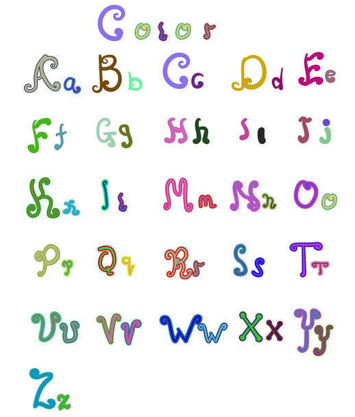 Zarif stili yazı tipi vektör 18 renk ayarla - Vektör, Görsel
