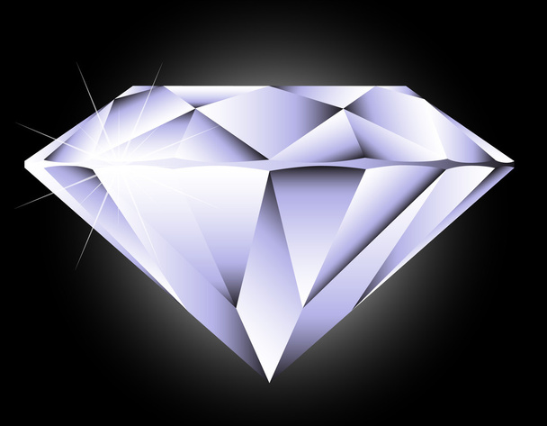Vector round brilliant cut diamond perspective - Wektor, obraz