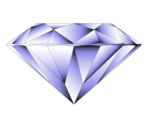 ベクトルラウンドブリリアントカットダイヤモンドの視点 - ベクター画像