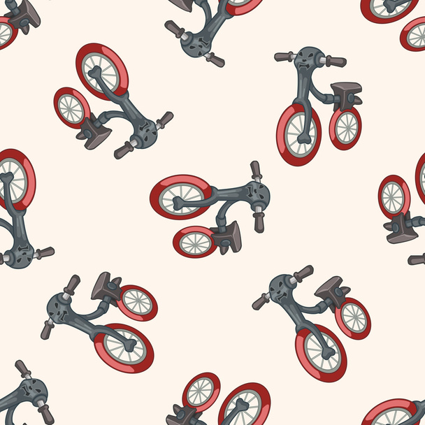 transportation bike , cartoon seamless pattern background - Вектор,изображение