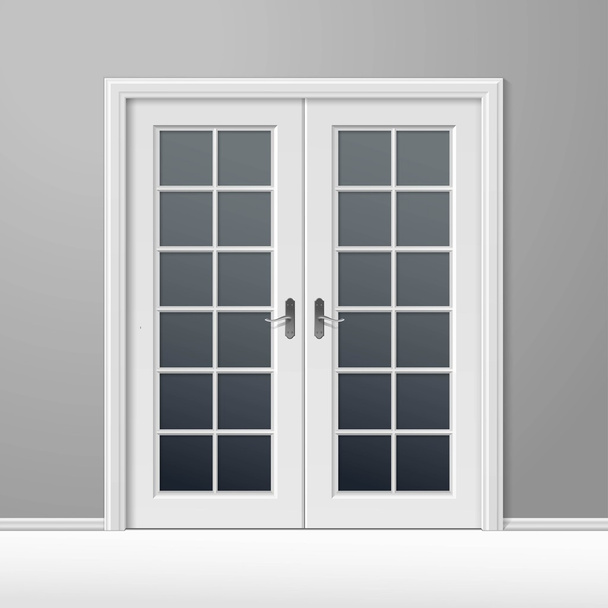 Білий векторний закриті двері з рамкою - Вектор, зображення