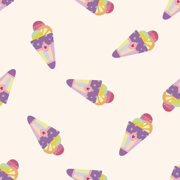 ice cream cartoon , cartoon seamless pattern background - Vector, Image