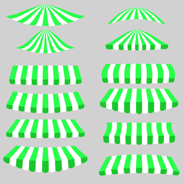 Grün-weiße Zelte - Vektor, Bild