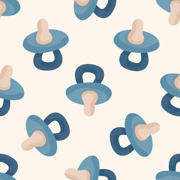 Baby pacifiers , cartoon seamless pattern background - Vector, Image