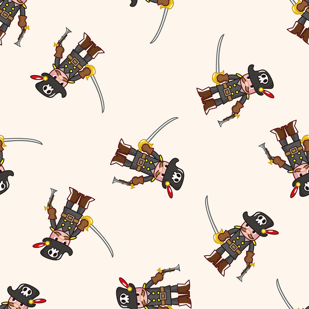 pirate , cartoon seamless pattern background - Vektor, Bild