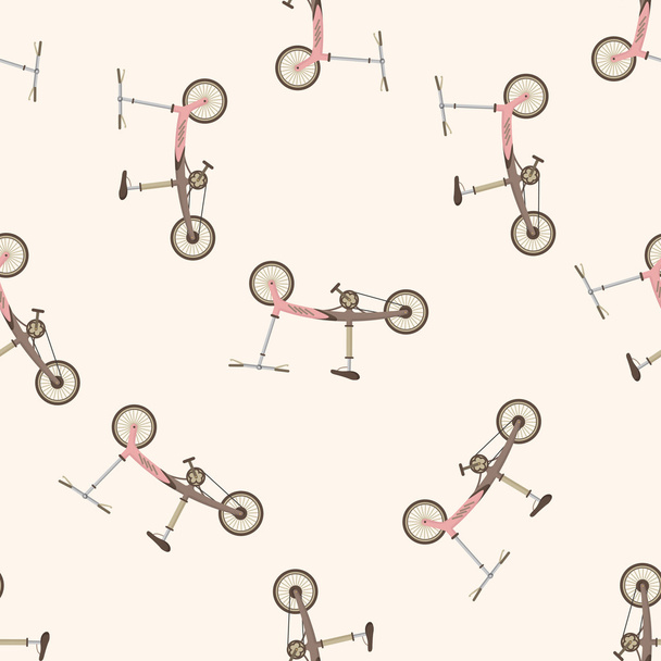 transportation bike , cartoon seamless pattern background - ベクター画像