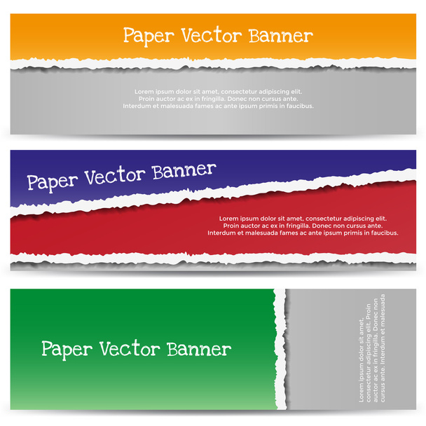 Three Abstract Torn Paper Banners. - Vecteur, image