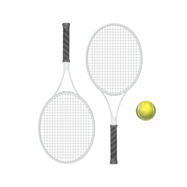 Вектор тенісних ракеток з м'ячем - Вектор, зображення