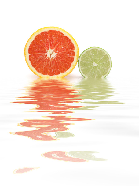 Mitades de naranja y cal
 - Foto, Imagen