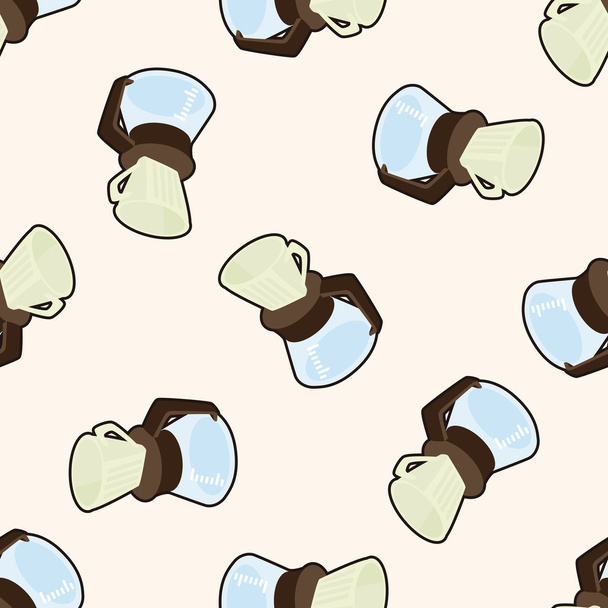 coffee kettle , cartoon seamless pattern background - Vector, Image