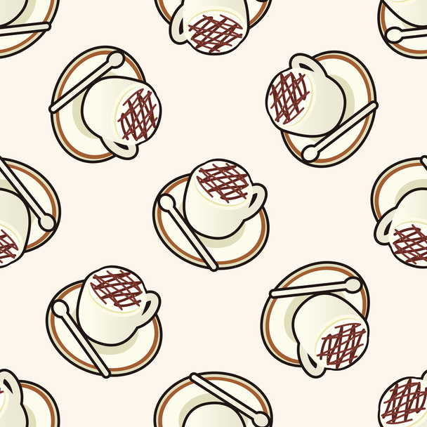 coffee , cartoon seamless pattern background - Вектор,изображение
