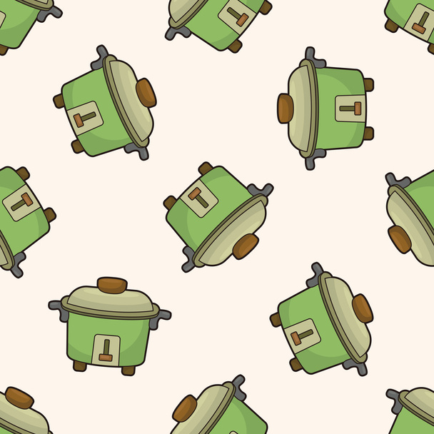 Home appliances theme rice cooker , cartoon seamless pattern background - ベクター画像