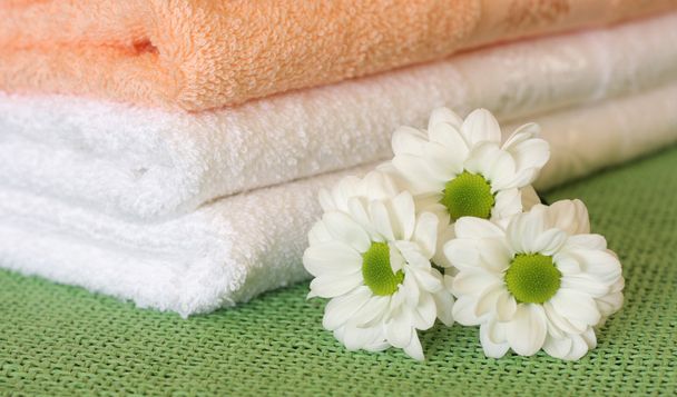 Handtücher und Gänseblümchen - Foto, Bild