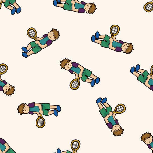 tennis player , cartoon seamless pattern background - Vektor, obrázek