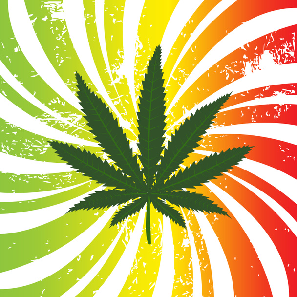 Rasta achtergrond met marihuanablad - Foto, afbeelding